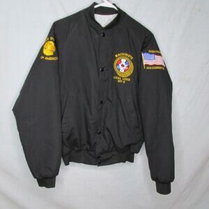 West Ark Machinists Aerospace Workers Union Jacket Guide Dogs Embroidery Med 80s